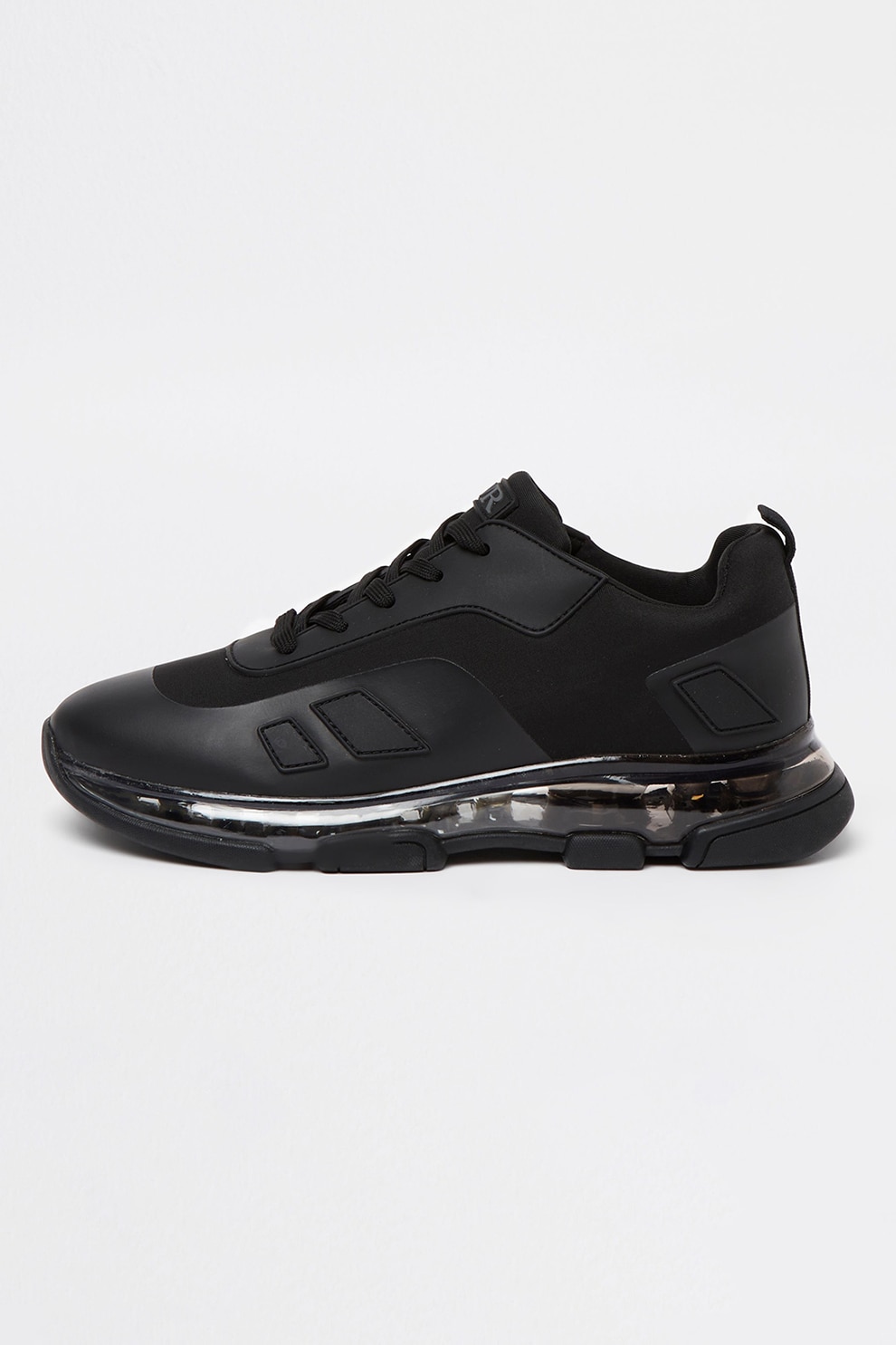 River Island, Pantofi sport cu detaliu logo, Negru