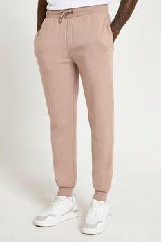 River Island, Pantaloni sport slim fit cu buzunare, Roz prafuit River Island, Pantaloni sport slim fit cu buzunare, Roz prafuit