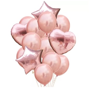 Set 14 Baloane Aniversare, Rose Gold, 45 cm Set 14 Baloane Aniversare, Rose Gold, 45 cm