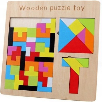 Puzzle incastru 3 in 1 din lemn, Zola® , forme geometrice, multicolor, 38 elemente Puzzle incastru 3 in 1 din lemn, Zola® , forme geometrice, multicolor, 38 elemente