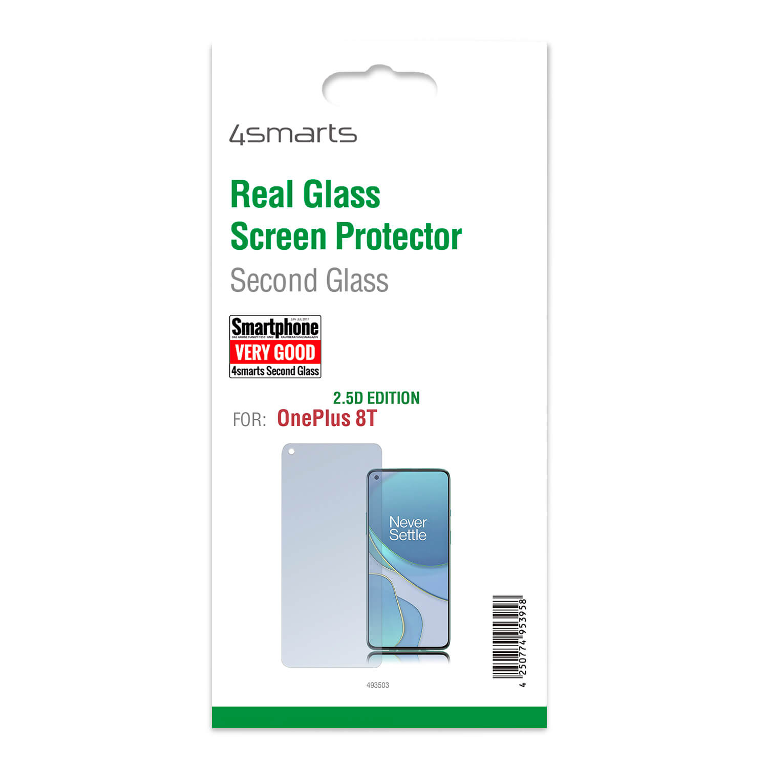 Protector din sticla securizata pentru afisarea OnePlus 8T, 4smarts Second Glass 2.5D, transparent