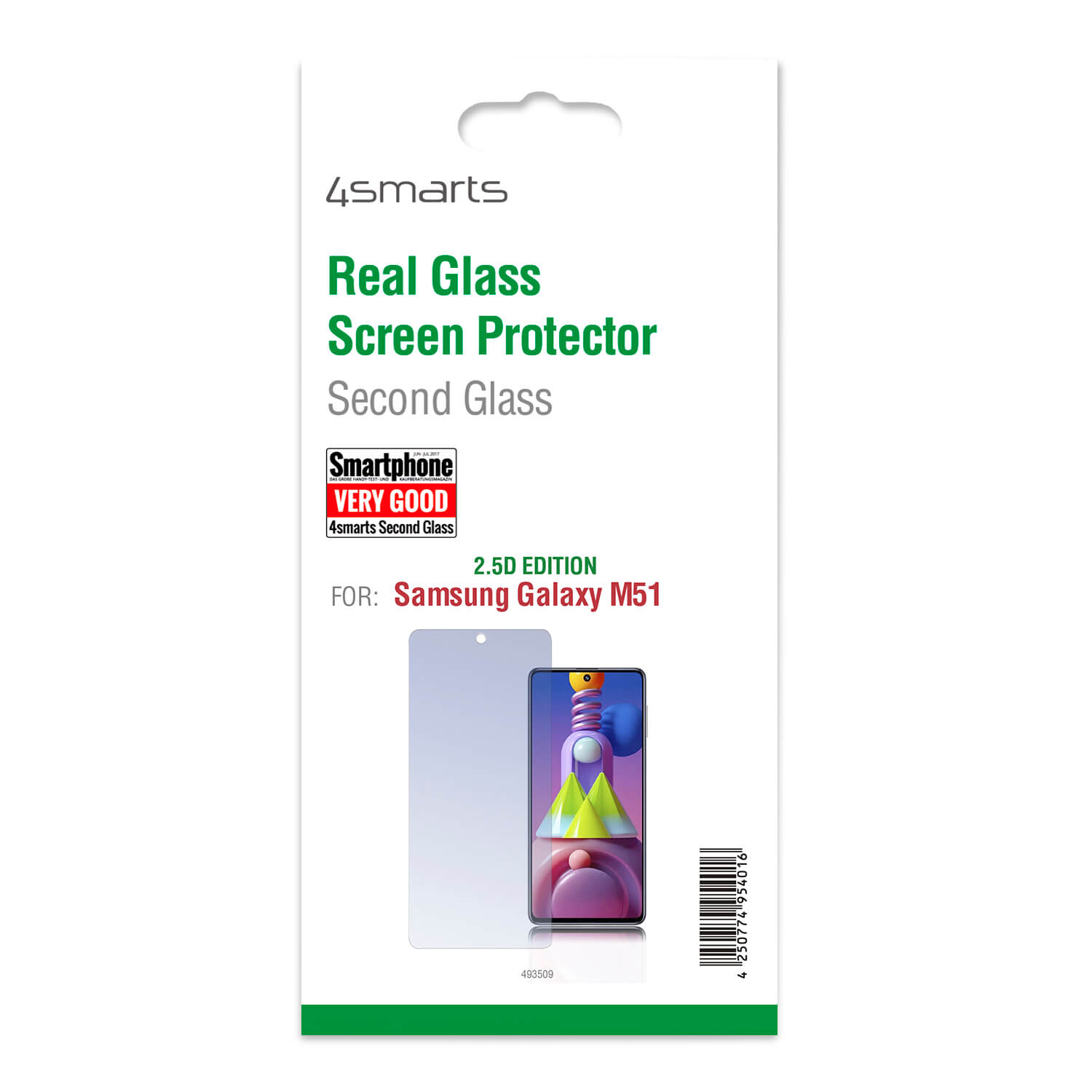 Protector din sticla securizata pentru afisarea Samsung Galaxy M51, 4smarts Second Glass 2.5D, transparent