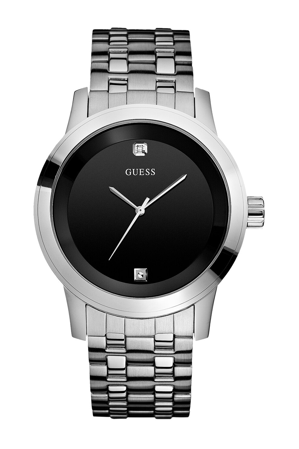Guess, Ceas quartz cu bratara de otel inoxidabil, Argintiu