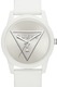 Guess, Ceas quartz cu o curea de silicon, Alb optic