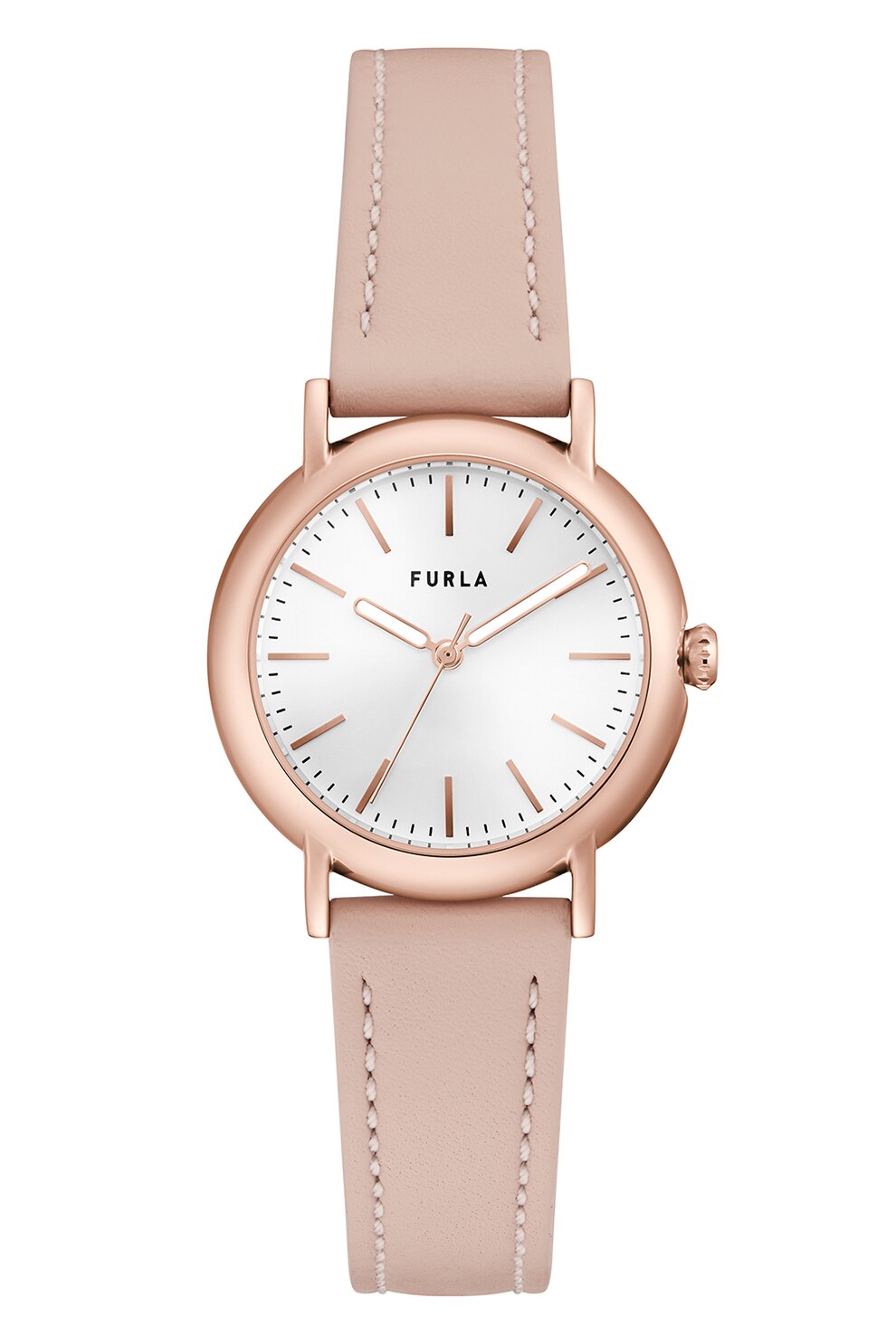 Furla, Ceas cu o curea de piele, Roz pastel/Auriu