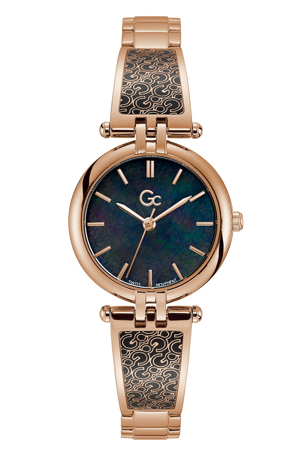 GC, Ceas analog cu cadran Mother of Pearl, Auriu rose/Negru