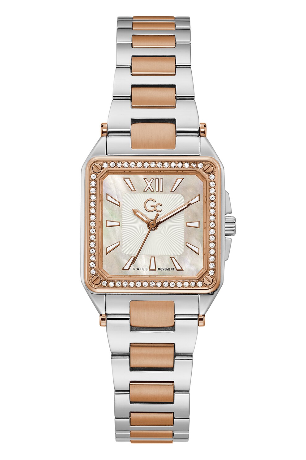 GC, Ceas din otel inoxidabil cu cadran Mother of Pearl, Argintiu/Auriu rose