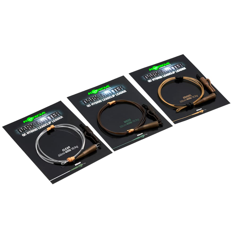Accesoriu pescuit, rola portocalie, KORDA Dark Matter Leader 50cm Qc Clip hibrid