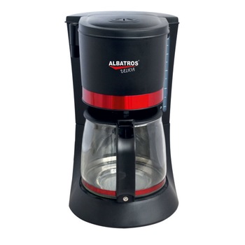 Cafetiera, putere 680 W, 1.2 l, capacitate 10 cesti, functie antipicurare, buton pornit/oprit, negru si rosu Cafetiera, putere 680 W, 1.2 l, capacitate 10 cesti, functie antipicurare, buton pornit/oprit, negru si rosu