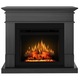 Semineu ECOFLAME PRO - Lisabona ash grey 110 x 95 x 30cm, flacara 3D de 23 inci cu teme de culoare, incalzire infrared si sunet