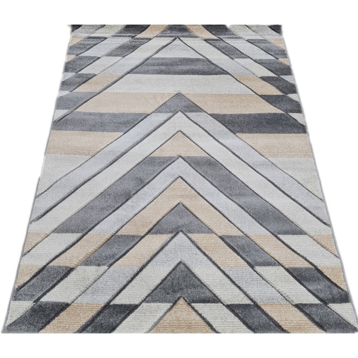 Covor Carvino, 120 x 170 Gri Deschis/Caramel 1881A