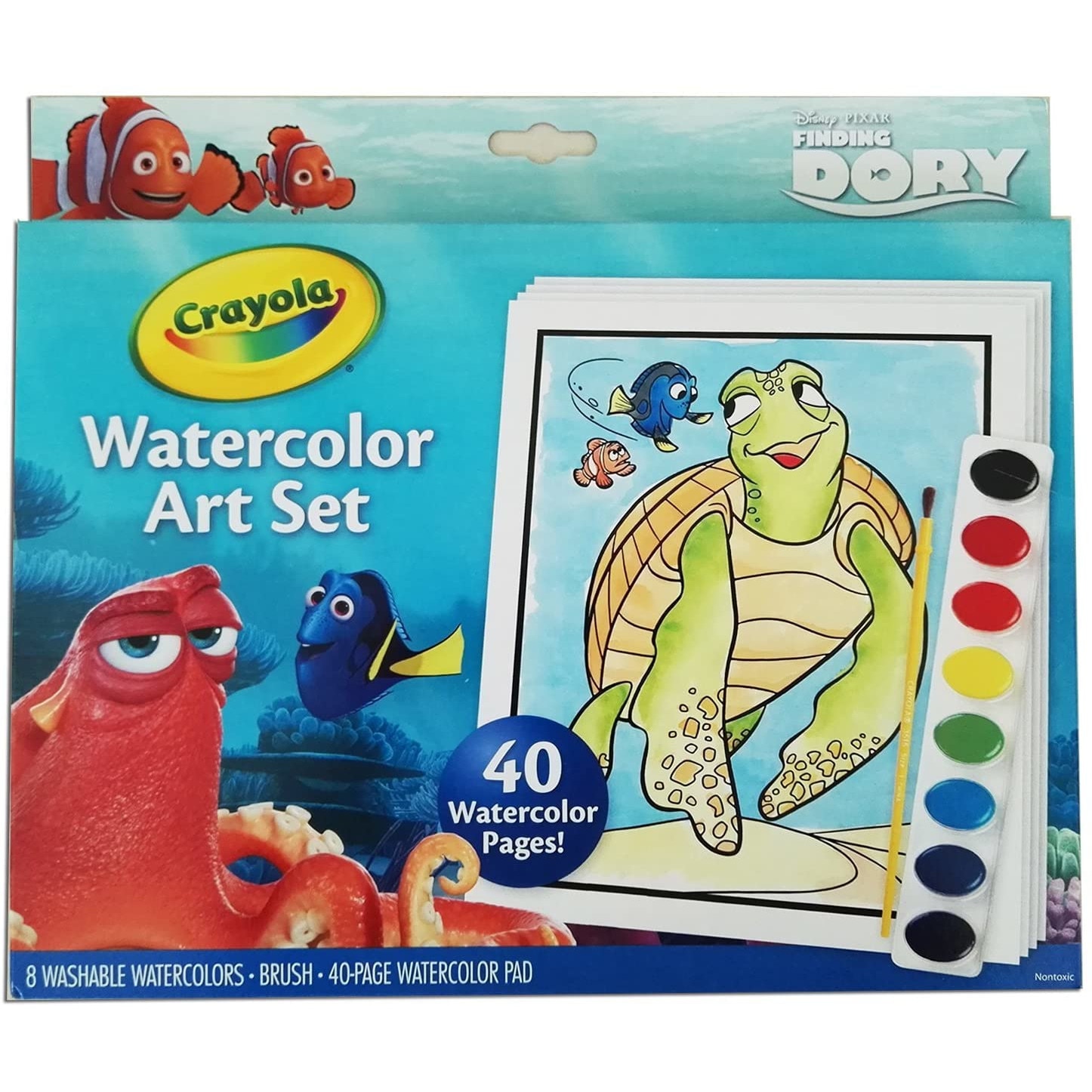 Set 40 foi pentru colorat si 8 acuarele - Crayola - Finding Dory