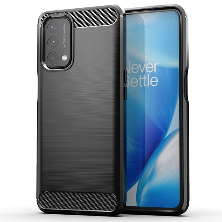 AZIAO Carbon Resistance Case за Oneplus Nord N200 5G, TPU по-добра защита, Fiber Design, Anti-Shock Optimization, Long Term Case, Titanium Black