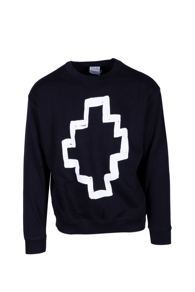 Bluza cu imprimeu logo, Marcelo Burlon, Negru/Alb
