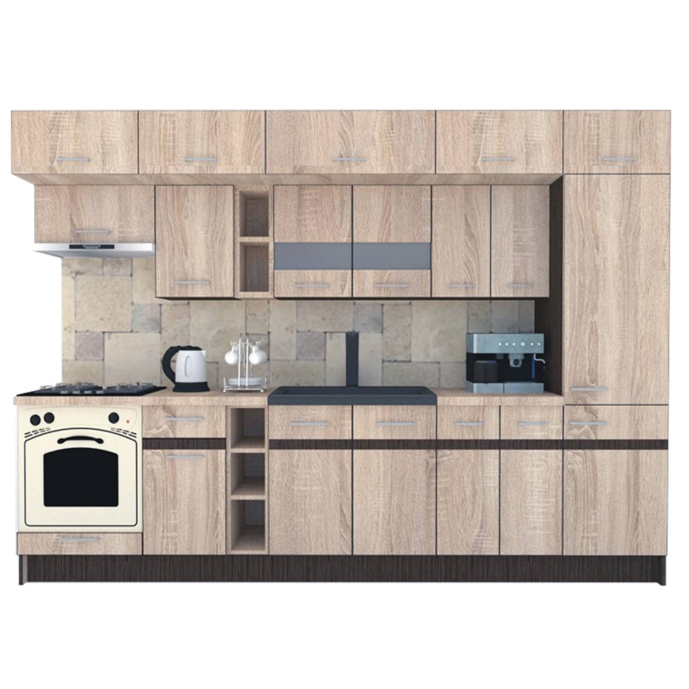 Set Bucatarie Genarom BIGMAR 310 A, 310 x 225,5 x 60 cm, Stejar Sonoma