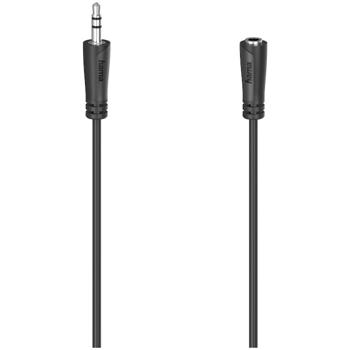 Extensie Cablu Audio Hama, ștecher jack 3.5 mm - priză, stereo, 3 m