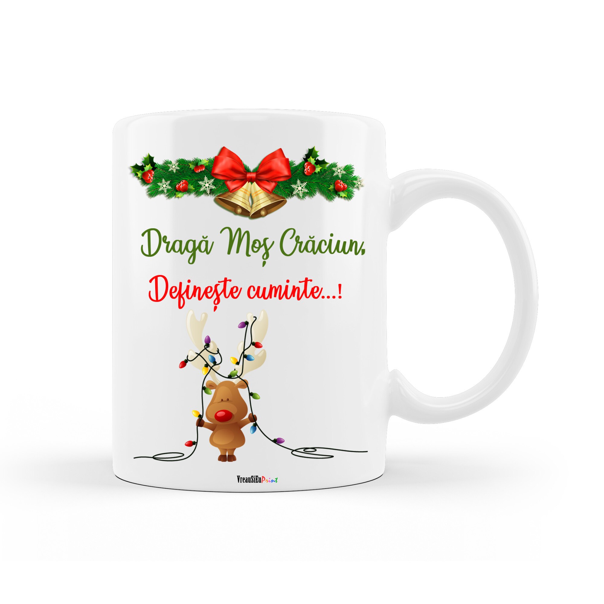 Cana personalizata pentru Craciun, cu mesajul 