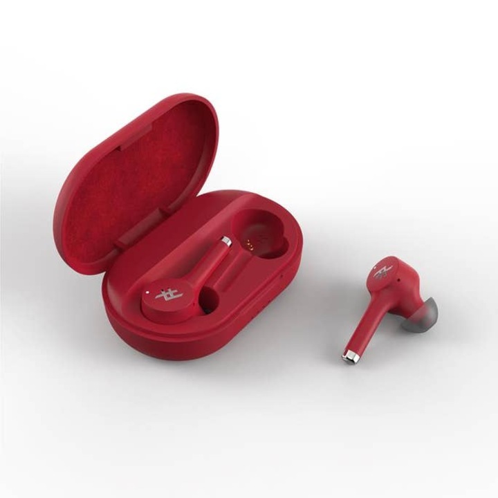 Bluetooth слушалки с кейс, iFrogz Airtime Pro Truly Wireless Stem Earbuds, Червен