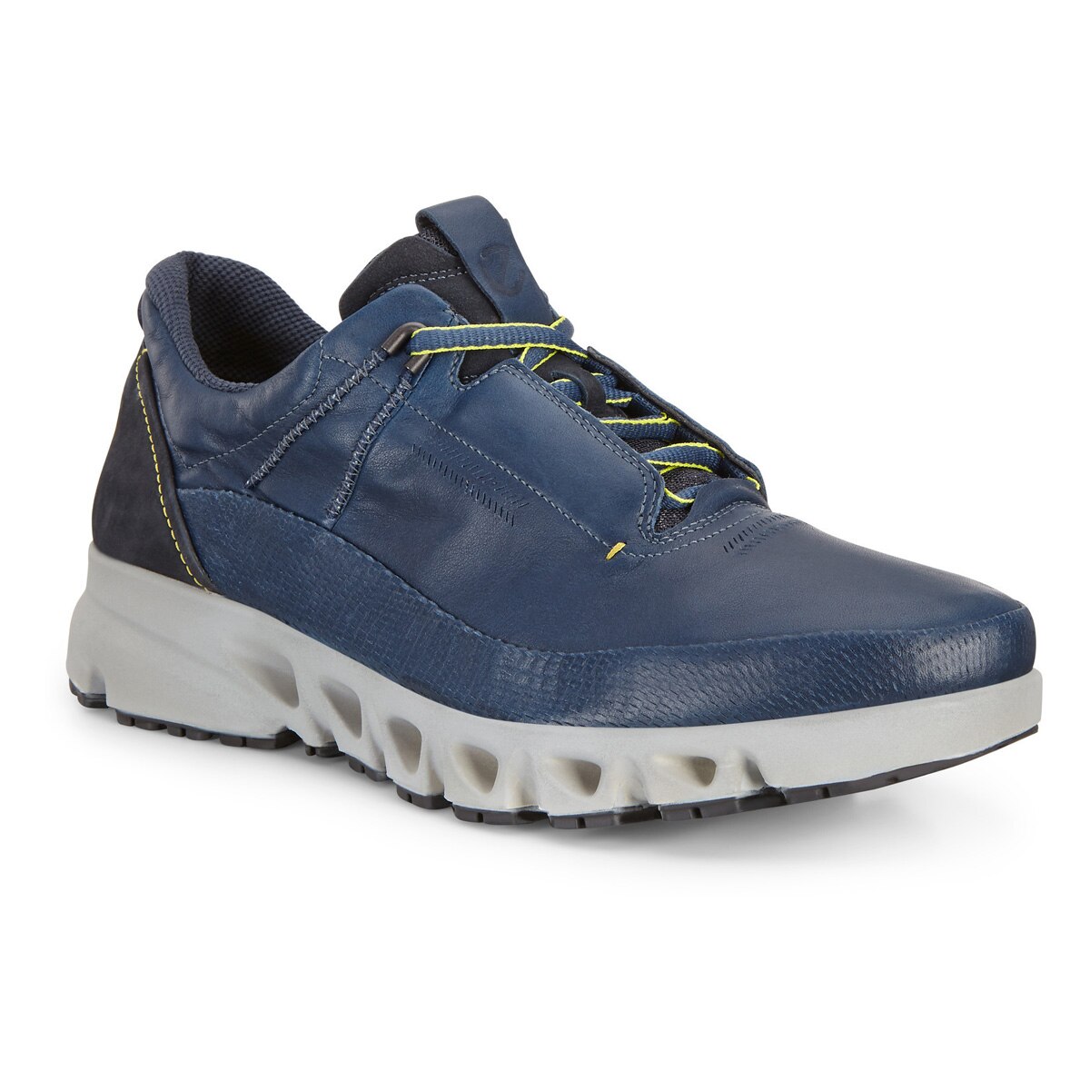 Pantofi sport barbati, Ecco Omni Vent, piele naturala, siret, albastru