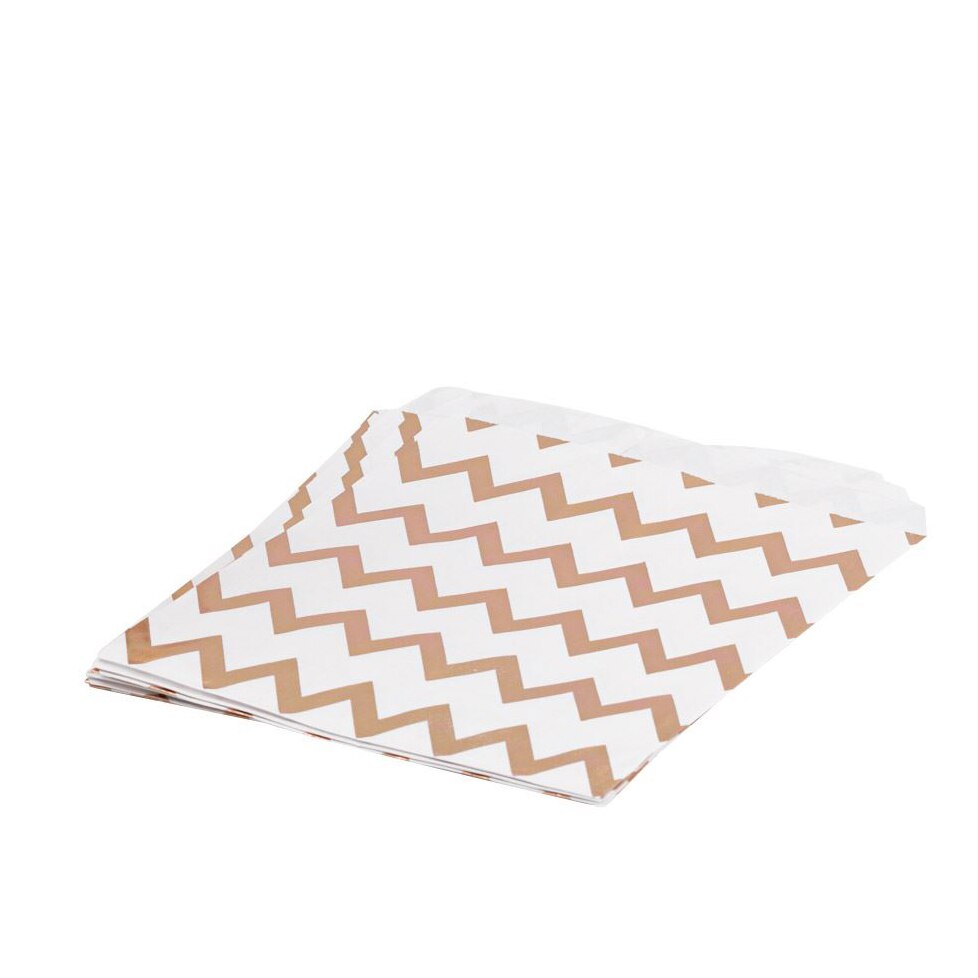 Set pungi pentru dulciuri, Zola, 10 bucati, albe cu linii rose