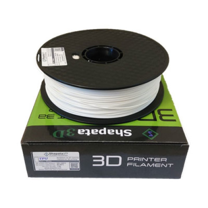 TPU филамент Shapata, За 3D принтер, 1.75 мм, 1кг, Бял