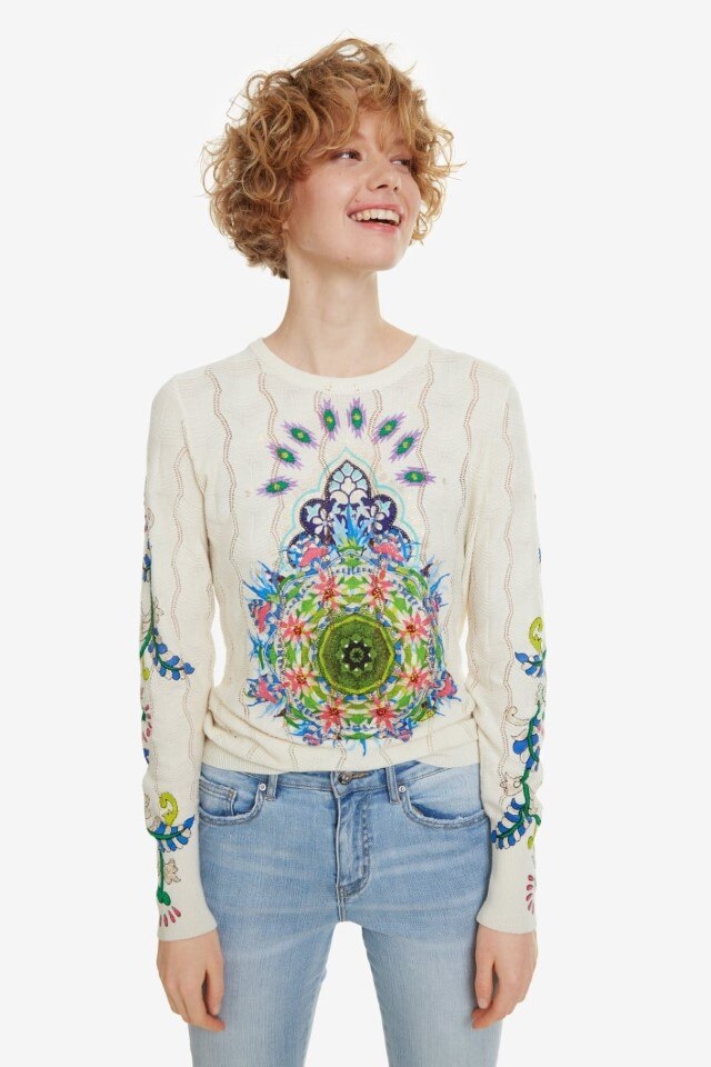 Bluza Desigual 19SWJFX9, Alb, XL