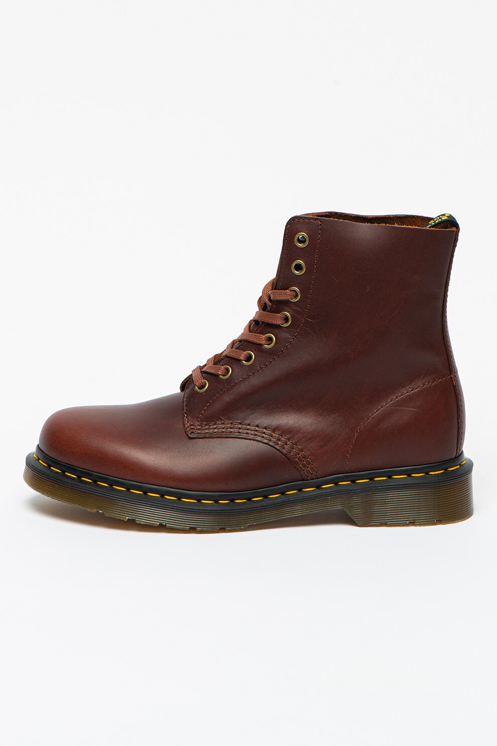 Dr. Martens, Ghete de piele cu cusaturi contrastante Pascal, Rosu inchis