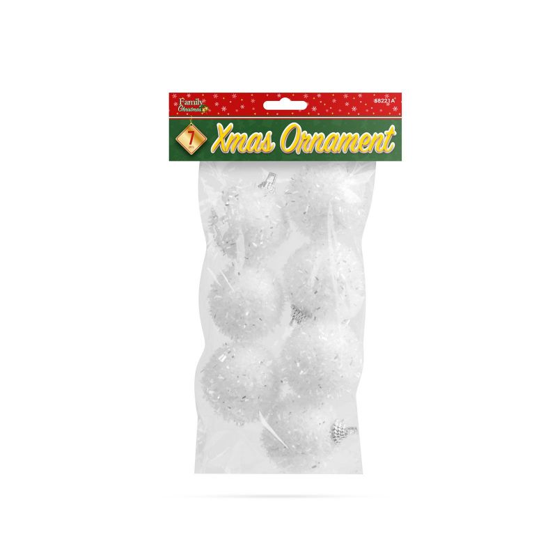 Glob pentru pomul de Craciun , 4 cm , 7 buc / pachet