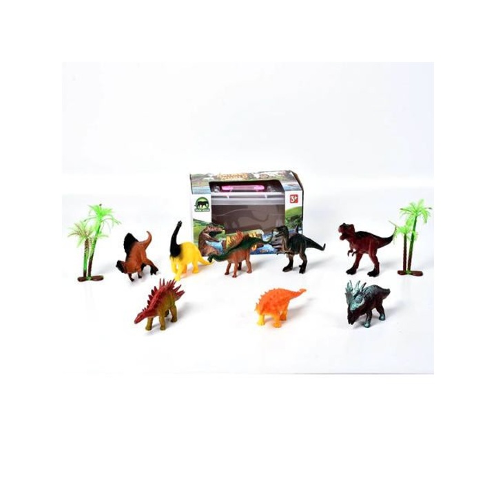Dinoszaurusz játékszett dinokkal és pálmafákkal