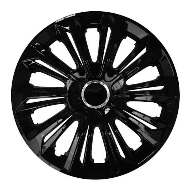 Комплект от 4 капачки за джанти Strong, 16", лъскаво черни