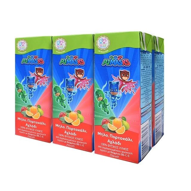 Suc mix natural, PJ Masks, (mere-portocale-para) , 6 buc (bax) X 250ml