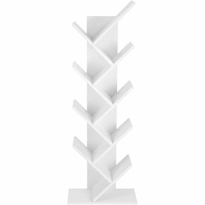 Библиотека, Nancy Homestore, Библиотека Бяла, Дърво/Меламин, Бяла, 141,5 x 50 x 25 cm