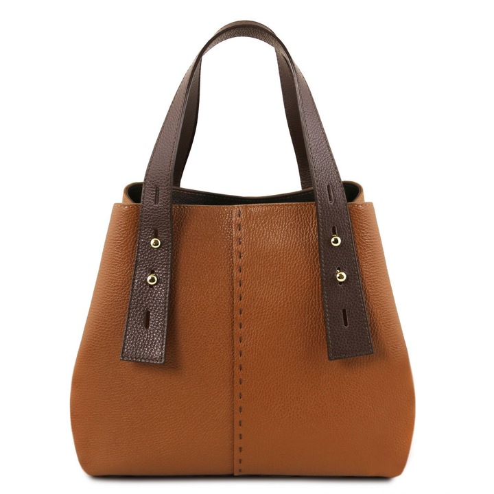 Geanta dama din piele, TL Bag, Maro,16.5x29x45 cm, Maro, 16.5x29x45 cm