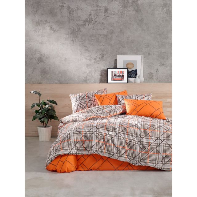 Set lenjerie pentru pat dublu, 4 piese, model classic Felix