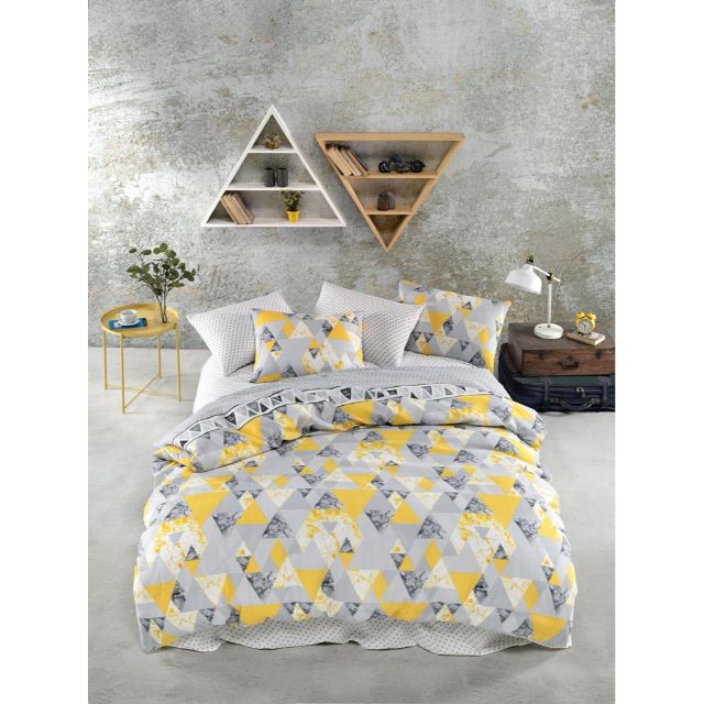 Set lenjerie pentru pat dublu, 4 piese, model classic Gitana Sari