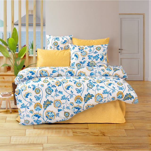 Set lenjerie pentru pat dublu, bumbac ranforce light, 4 piese, model Sita