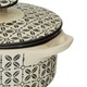 Bol supa din ceramica cu capac, bej negru, 600 ml