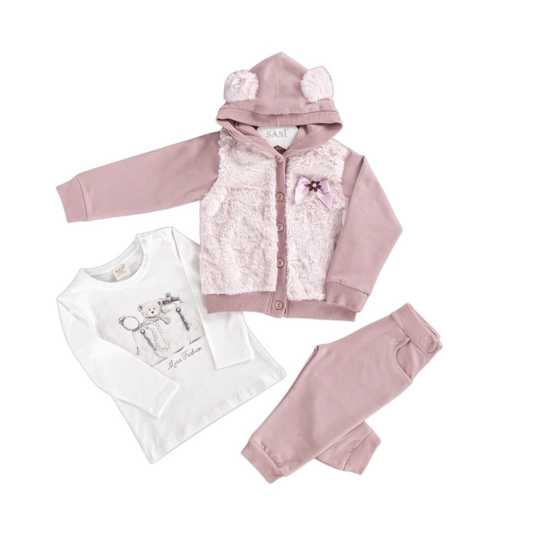 Compleu casual pentru fetite, 3 piese, 6-9 luni / 74 cm