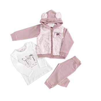 Compleu casual pentru fetite, 3 piese, 6-9 luni / 74 cm Compleu casual pentru fetite, 3 piese, 6-9 luni / 74 cm