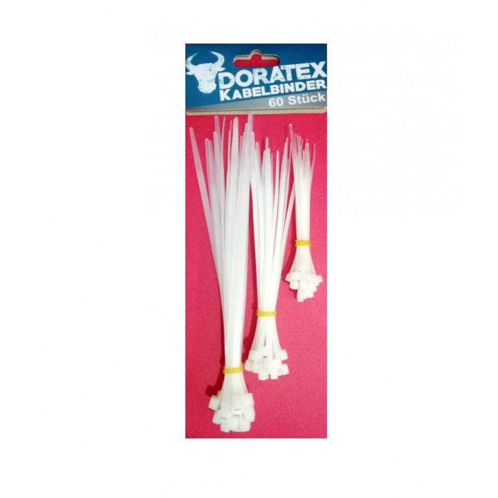 Set 60 bucati, Coliere din plastic pentru electronica fina, 3 dimensiuni, Albe