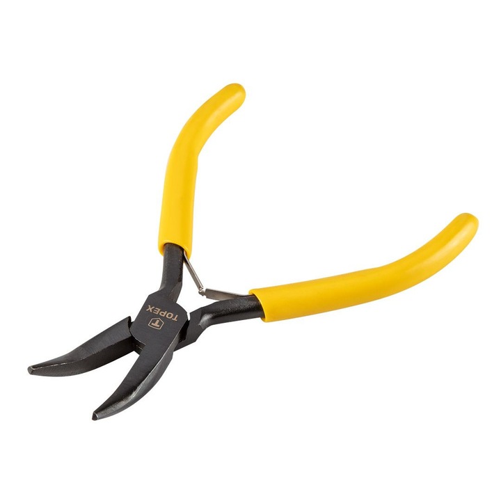 Cleste de precizie cu varf rotund indoit, 125mm, Topex 32D033