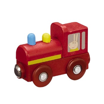 Locomotiva din lemn Peppa Pig cu magnet Locomotiva din lemn Peppa Pig cu magnet