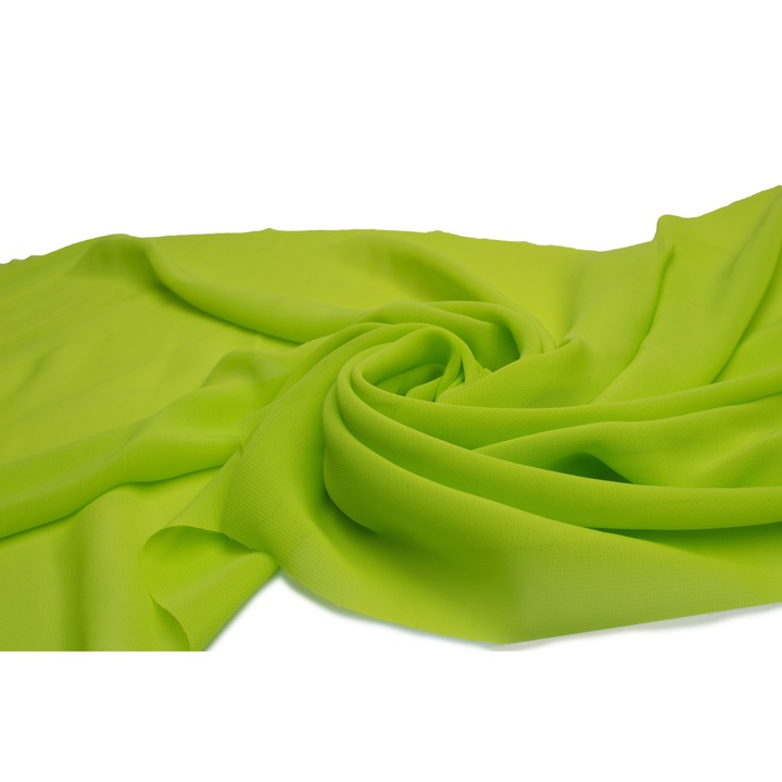 Тъкан материал OEM, Тип гладък шифон, Лимоненозелен, 50 см х 150 см
