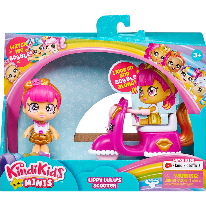 Комплект за игра Kindi Kids Mini - Lippy Lulu's scooter