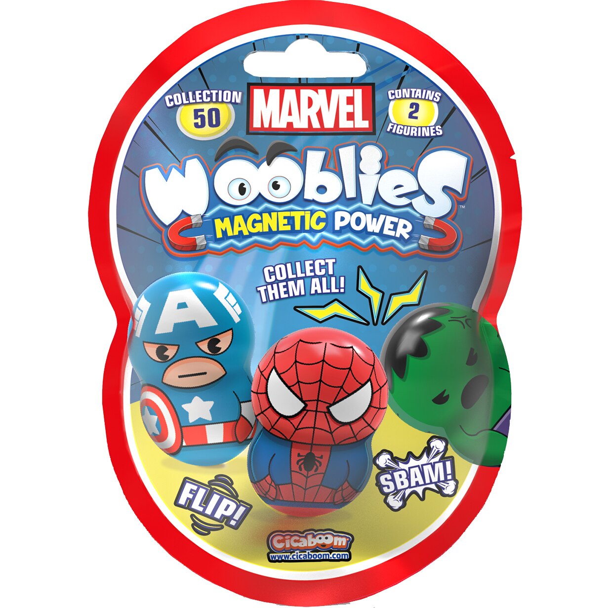 Set 2 Figurine Wooblies Marvel Magnetic Power EMAG ro