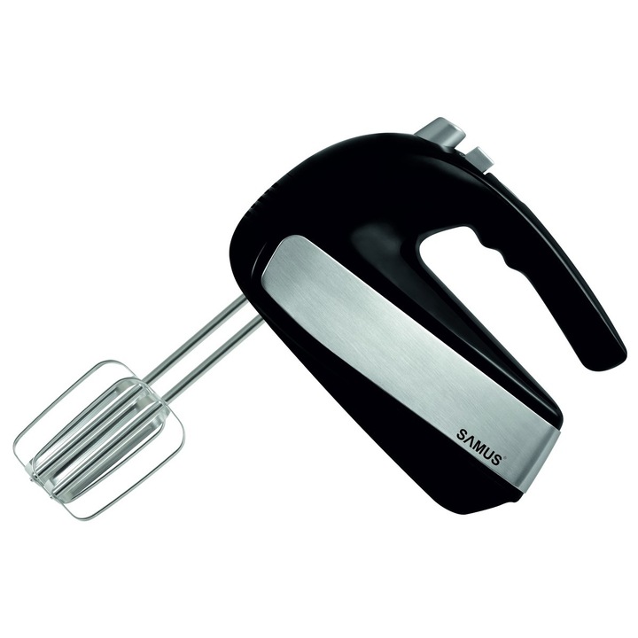 Samus Kézi mixer, 500 W, 5 sebesség, Turbo funkció, dagasztó, keverőlapát, fekete / szürke