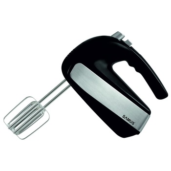 Mixer de mana, 500 W, 5 trepte de viteza, functie Turbo, carlige framantare, tel amestecare, negru si gri Mixer de mana, 500 W, 5 trepte de viteza, functie Turbo, carlige framantare, tel amestecare, negru si gri