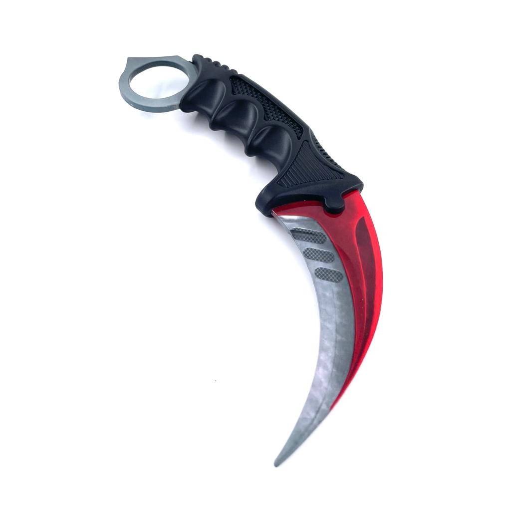 Cutit karambit Red Robot, CS:GO, teaca si snur de agatat, pentru antrenament, fara tais