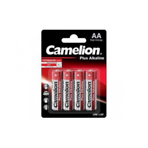 Baterii alcaline AA, R6, Camelion Plus Alkaline, blister 4 baterii