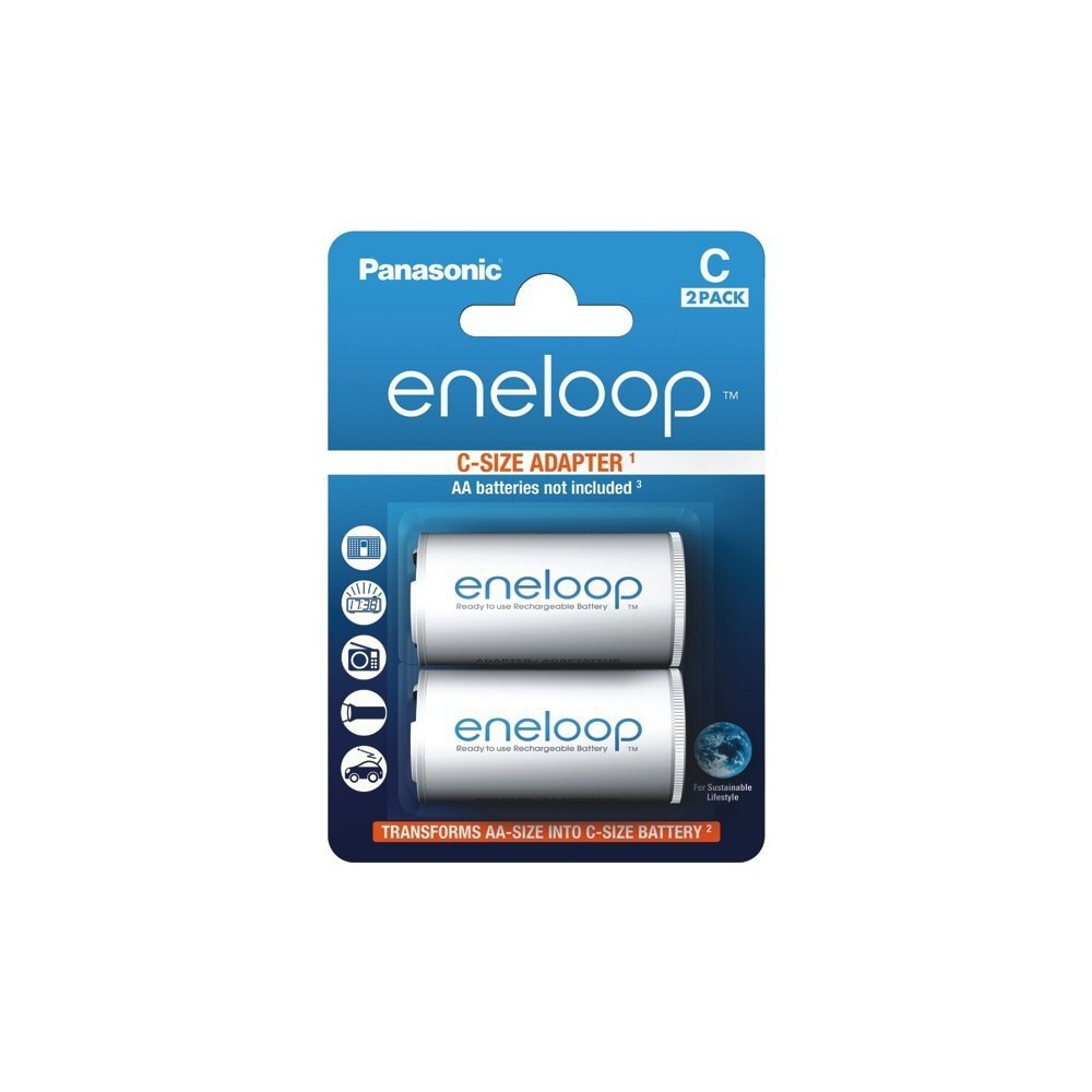 Adaptor panasonic eneloop aa r6 la baby c - 2 bucati 1x Blister